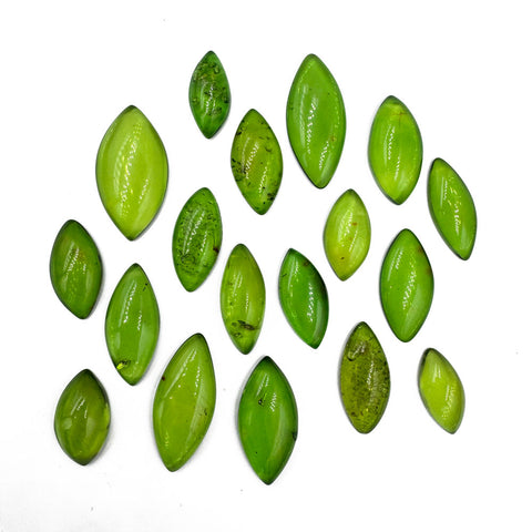 Green Amber Handmade Marquise Shape Cabochons