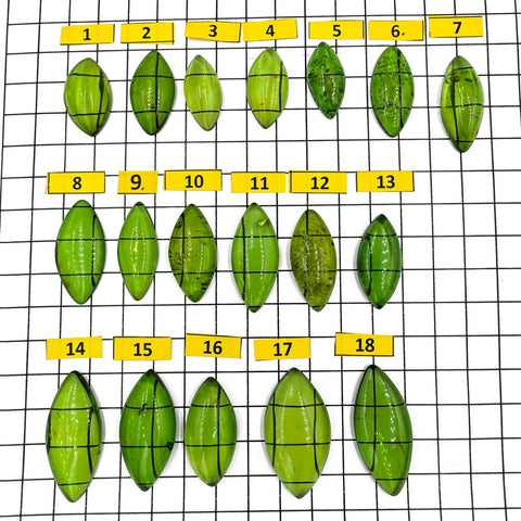 Green Amber Handmade Marquise Shape Cabochons