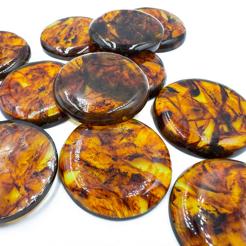 Cognac Amber Calibrated Round Cabochons