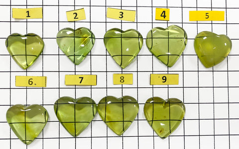 Green Amber Free Heart Shape Cabochon