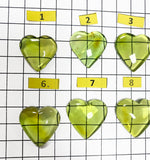Green Amber Free Heart Shape Cabochon