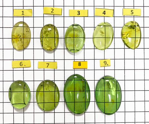 Green Amber Handmade Free Shape Cabochons