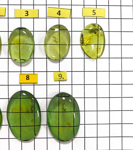 Green Amber Handmade Free Shape Cabochons