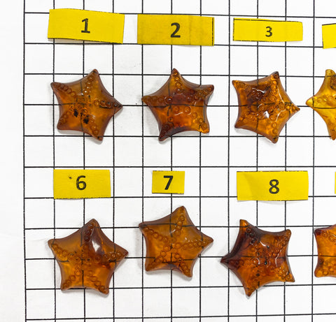 Cognac Amber Carved Starfish Cabochon