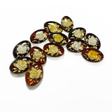 Cherry Amber Engraved Roses Oval Shape Cabochon