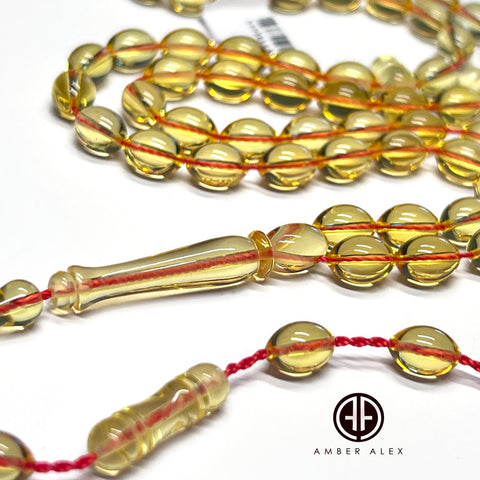 Transparent Amber Olive Shape 7 mm Islamic Prayer Beads