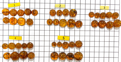 Cognac Amber Free Shape Cabochons Set