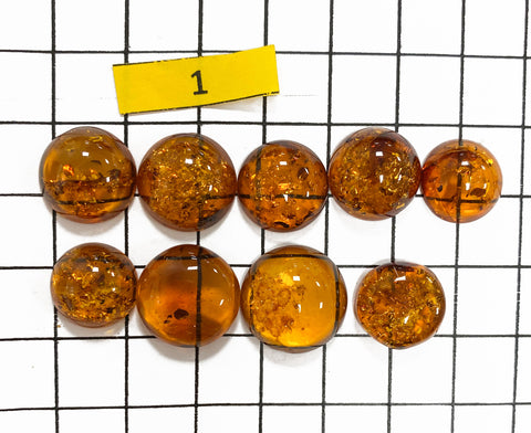 Cognac Amber Free Shape Cabochons Set