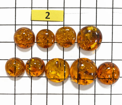 Cognac Amber Free Shape Cabochons Set