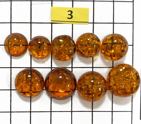 Cognac Amber Free Shape Cabochons Set