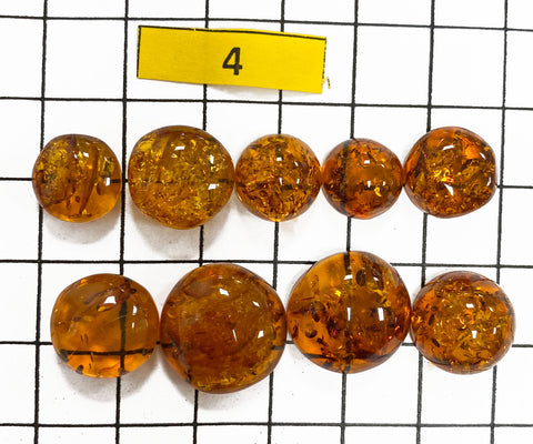 Cognac Amber Free Shape Cabochons Set