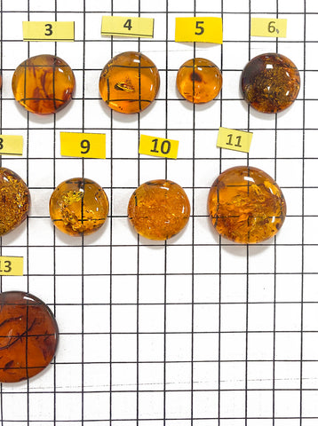 Cognac Amber Free Shape Round Cabochons