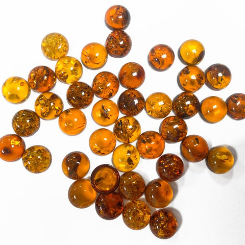 Cognac Amber Calibrated Round Cabochons