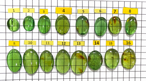 Green Amber Handmade Free Shape Cabochons