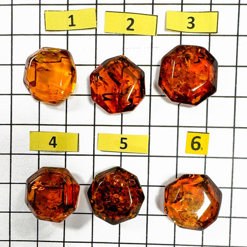 Cognac Amber Crystal Cut Stone