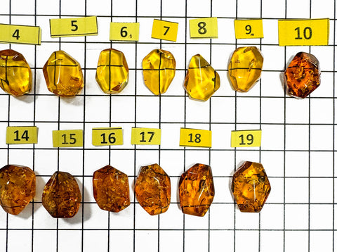 Cognac Amber Crystal Cut Stone