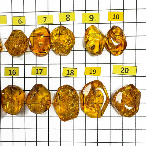 Cognac Amber Crystal Cut Shape Stone