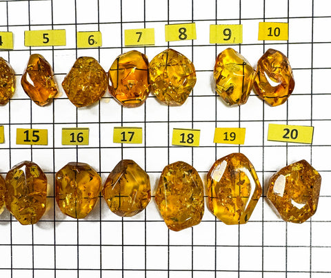 Cognac Amber Crystal Cut Shape Stone