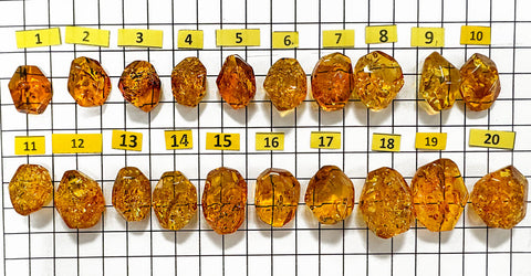 Cognac Amber Crystal Cut Shape Stone