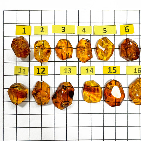 Cognac Amber Faceted Cut Shape Cabochons