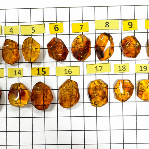 Cognac Amber Faceted Cut Shape Cabochons