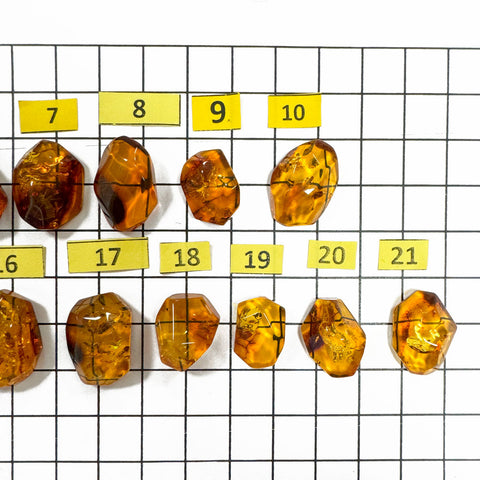 Cognac Amber Faceted Cut Shape Cabochons