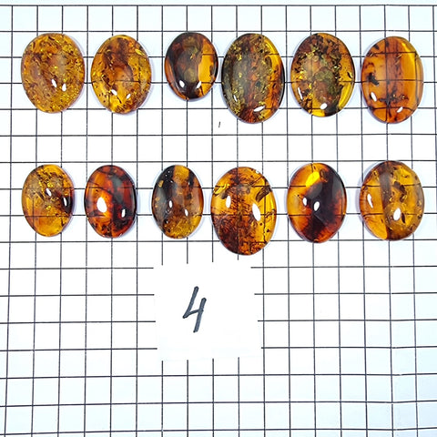 Cognac Amber Free Shape Cabochons Set