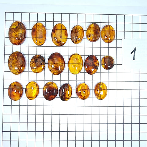 Cognac Amber Free Shape Cabochons Set