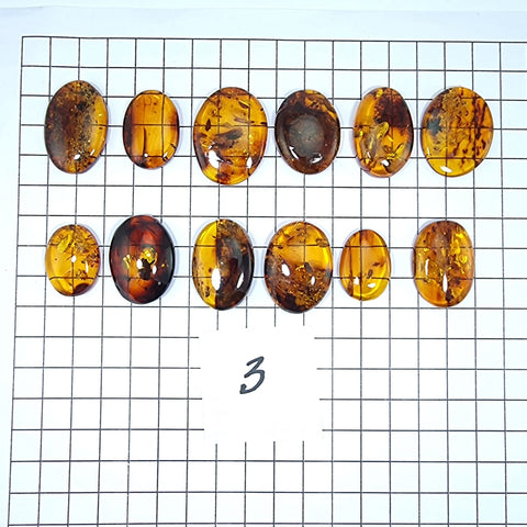 Cognac Amber Free Shape Cabochons Set