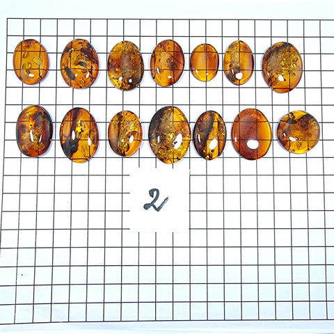 Cognac Amber Free Shape Cabochons Set