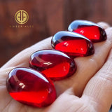 Red Amber Calibrated Oval Cabochons