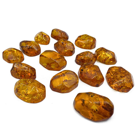 Cognac Amber Faceted Cut Shape Cabochons