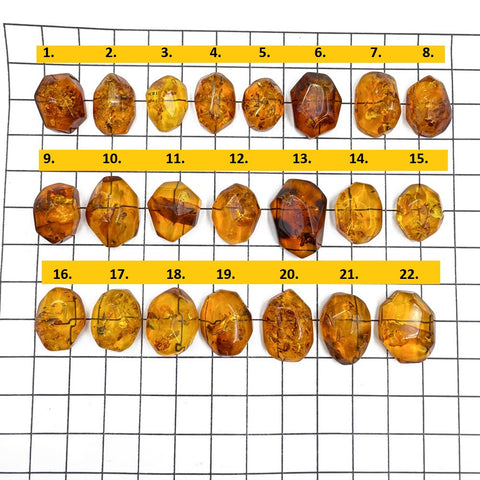 Cognac Amber Faceted Cut Shape Cabochons