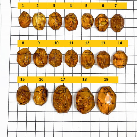 Cognac Amber Faceted Cut Shape Cabochons