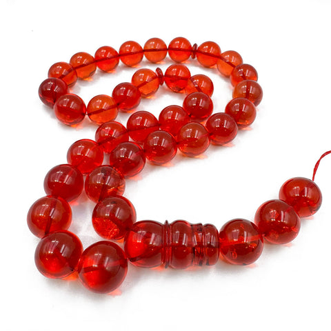 Red Amber Round Shape Beads 16 mm Islamic Prayer Beads