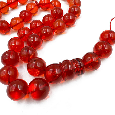 Red Amber Round Shape Beads 16 mm Islamic Prayer Beads