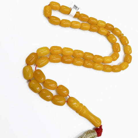 Antique Amber Barrel Shape 8 mm Islamic Prayer Beads