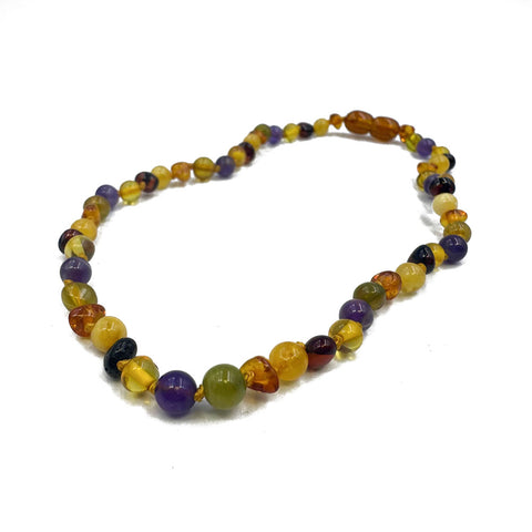 "KIDDO" Multi-Color Amber Baroque Beads Baby Necklace