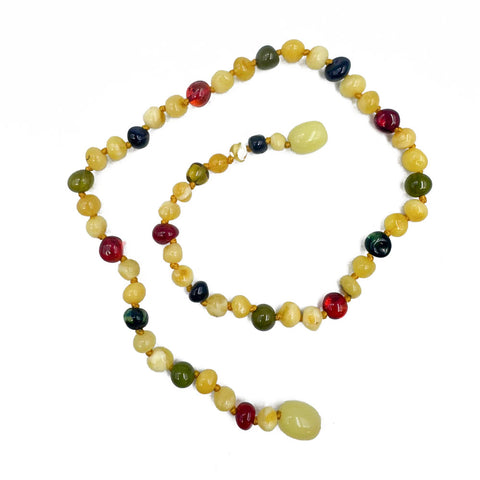 "KIDDO" Multi-Color Amber Baroque Beads Baby Necklace