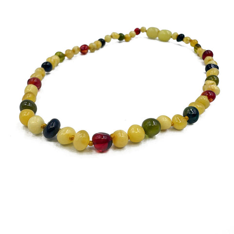 "KIDDO" Multi-Color Amber Baroque Beads Baby Necklace