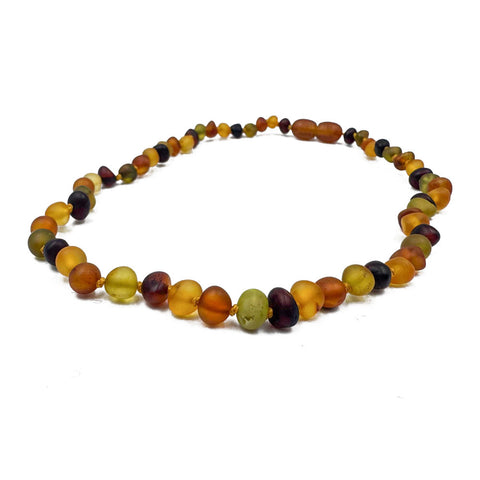 "KIDDO" Multi-Color Amber Unpolished Baroque Beads Baby Necklace
