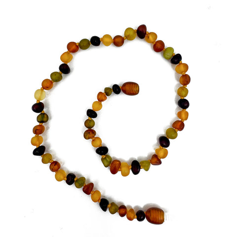 "KIDDO" Multi-Color Amber Unpolished Baroque Beads Baby Necklace