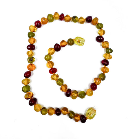 "KIDDO" Multi-Color Amber Baroque Beads Baby Necklace