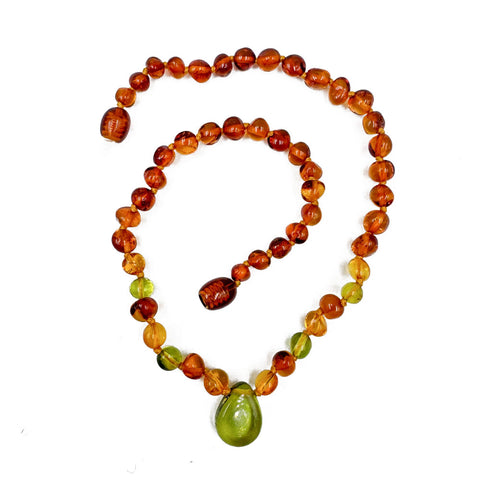 "KIDDO" Multi-Color Amber Baroque Beads Baby Necklace
