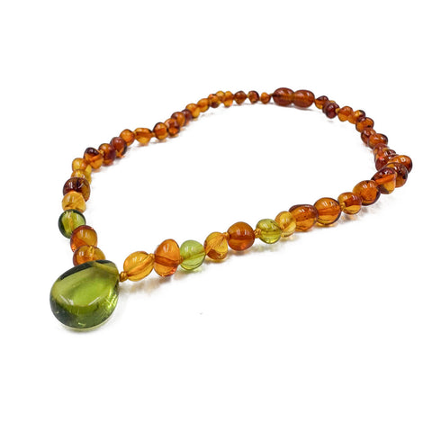 "KIDDO" Multi-Color Amber Baroque Beads Baby Necklace
