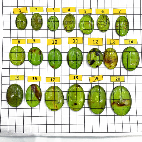 Green Amber Handmade Free Shape Cabochons