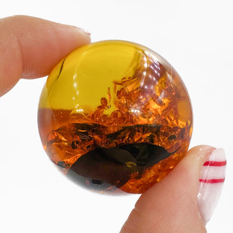 Natural Baltic Amber Sphere Ball Stone