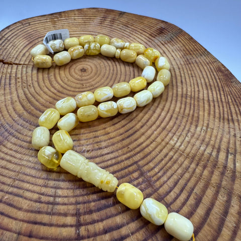Yellow Amber Barrel Shape 8 mm Islamic Prayer