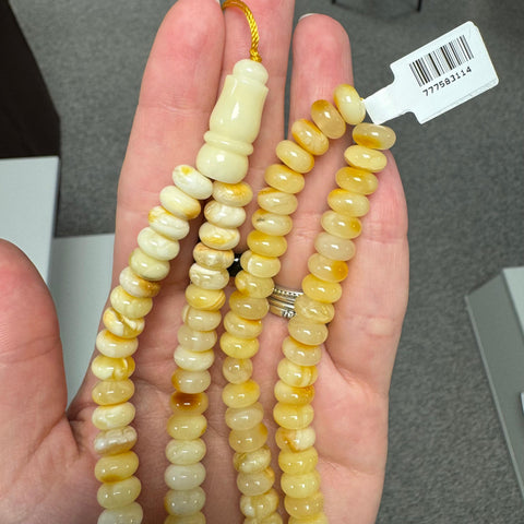 White With Yellow Amber Tablet Shape 9x5 mm Islamic Prayer