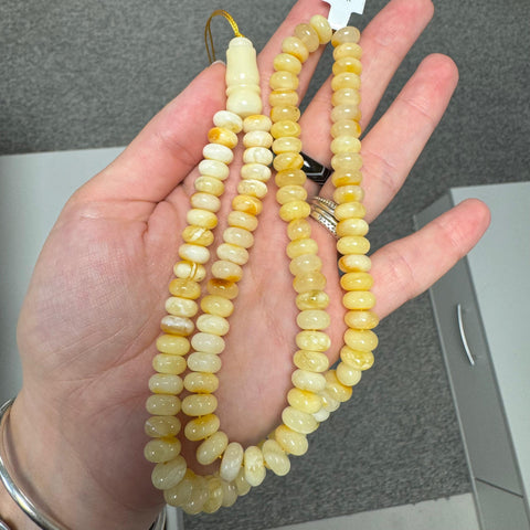 White With Yellow Amber Tablet Shape 9x5 mm Islamic Prayer